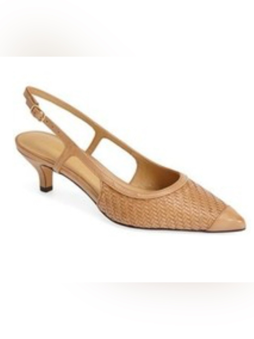 Trotters Kimberly Slingback Dress Heels Shoes Nude Beige Patent Leather Sz 12M